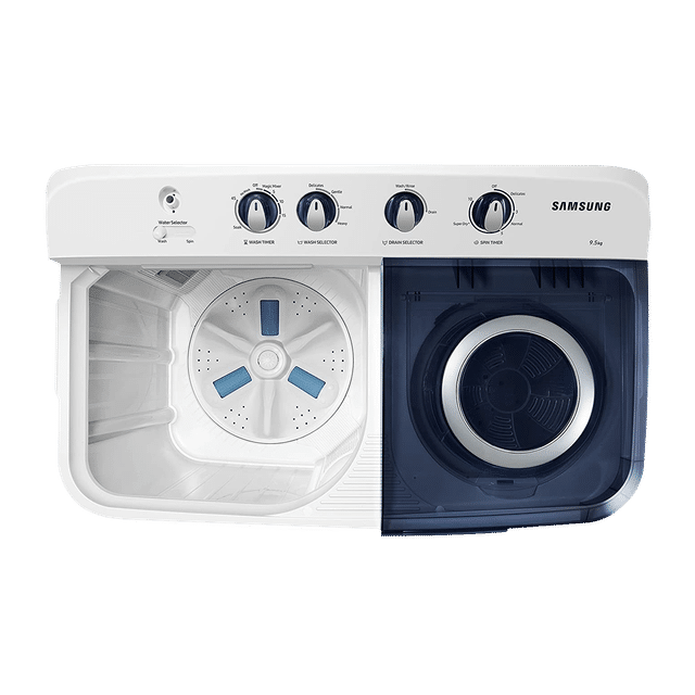 SAMSUNG 9.5 kg 5 Star Semi Automatic Washing Machine with Magic Filter (WT95A4200LL/TL, Light Grey/Royal Blue)