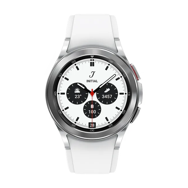 SAMSUNG Galaxy Watch4 Classic Smartwatch with Activity Tracker (42mm Super AMOLED Display, Water Resistant, Silver Strap)