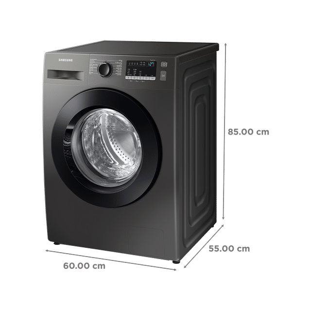 SAMSUNG 8 kg 5 Star Inverter Fully Automatic Front Load Washing Machine (WW80T4040CX1TL, Diamond Drum, Inox)