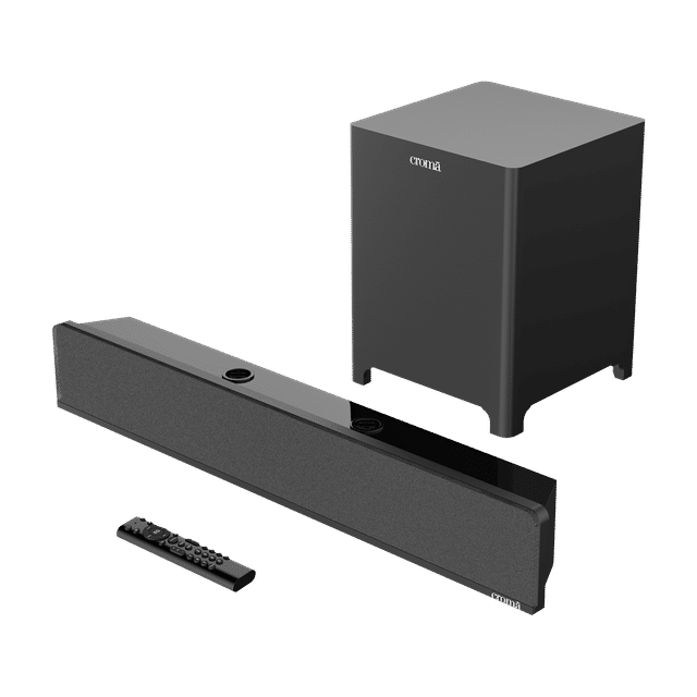 Croma CREH040SBA260101 40W RMS Bluetooth Soundbar with Remote (Acoustic Sound, 2.1 Channel, Black)