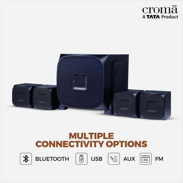Croma CREH065HTA260101 65W Bluetooth Home Theatre with Remote (Surround Sound, 4.1 Channel, Black)