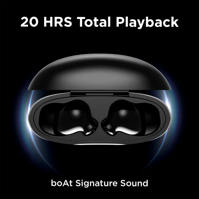 boAt Airdopes 183 TWS Earbuds with Environmental Noise Cancellation (IPX4 Sweat Resistant, ASAP Charge, Space Black)
