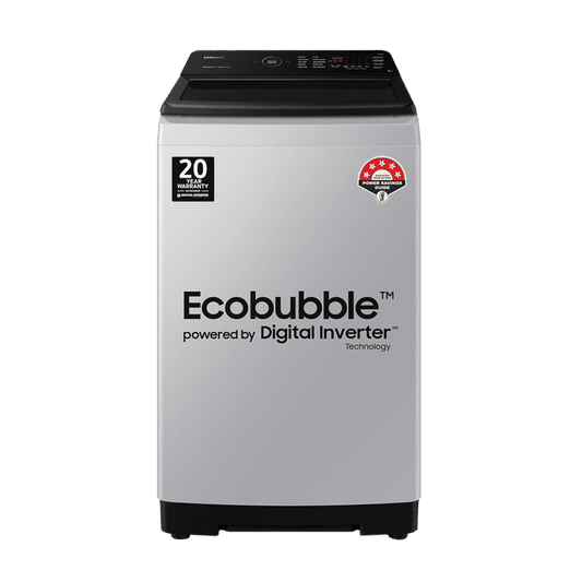 SAMSUNG 8 Kg 5 Star Inverter Fully Automatic Top Load Washing Machine (WA80BG4545BYTL, Ecobubble Technology, Lavender Grey)