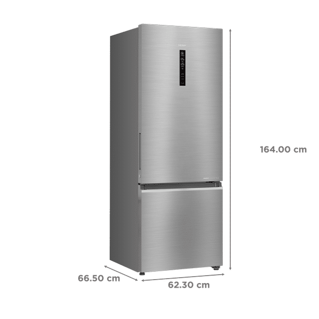 Haier 325 Litres 3 Star Frost Free Double Door Bottom Mount Convertible Refrigerator with Triple Inverter Technology (HRB-3753BBS-P, Brushline Silver)