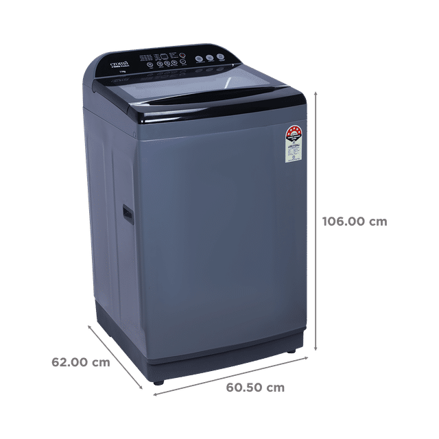 Croma 11 kg 5 Star Inverter Fully Automatic Top Load Washing Machine (CRLW011FAF264503, In-built Heater, Mid Black)