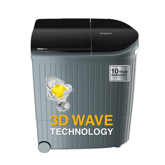 Whirlpool 8.5Kg 5 Star Semi- Automatic Washing Machine with 3D Wave Technology (Hydrowash Premier, 30282, Silver)
