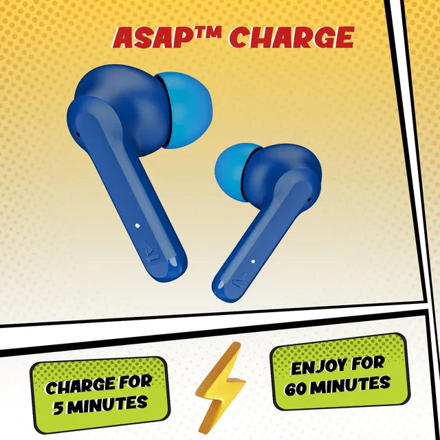 boAt Airdopes 458 TWS Earbuds with Environmental Noise Cancellation (IPX5 Water Resistant, ASAP Charge, Sport Blue)