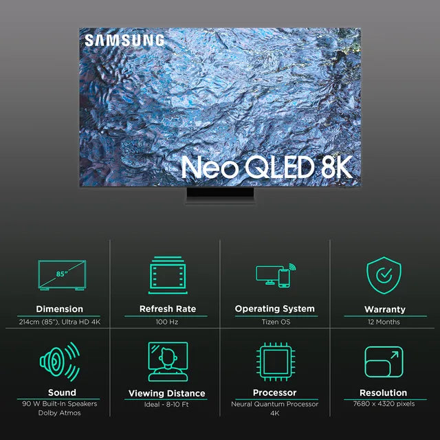 SAMSUNG 214 cm (85 inch) QLED 4K Ultra HD Tizen TV with Neural Quantum Processor