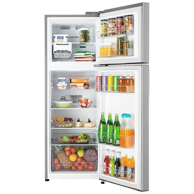 LG 246 Litres 3 Star Frost Free Double Door Convertible Refrigerator with Smart Diagnosis (GL-S262SPZX.DPZZEB, Shiny Steel)