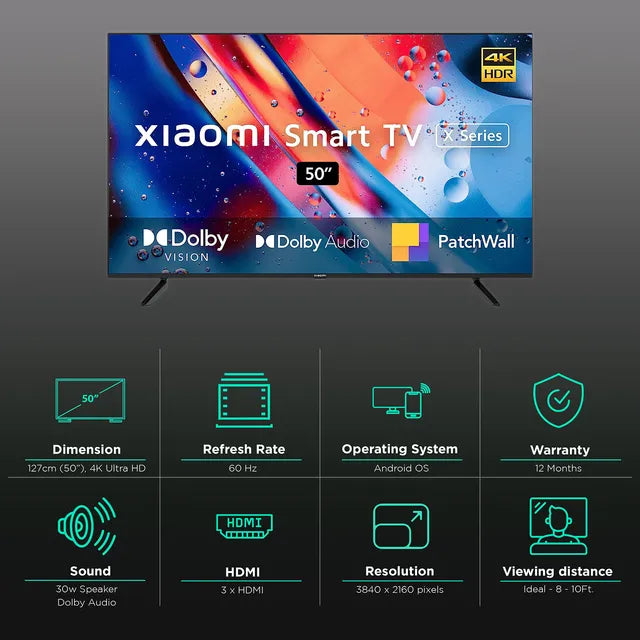Xiaomi X Series 127 cm (50 inch) 4K Ultra HD LED Android TV with Dolby Audio (2023 model)