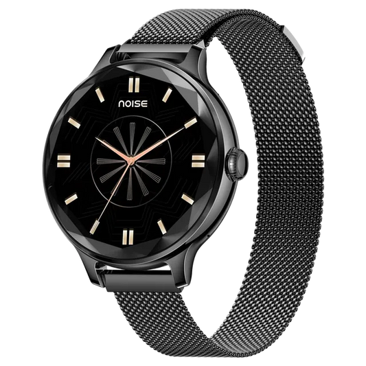noise NoiseFit Diva Smartwatch with Bluetooth Calling (27.9mm AMOLED Display, Black Link Strap)