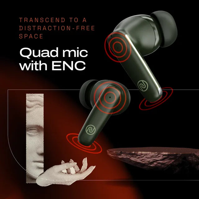 noise Buds Venus TWS Earbuds with Active Noise Cancellation (IPX5 Water Resistant, Instacharge, Galaxy Green)
