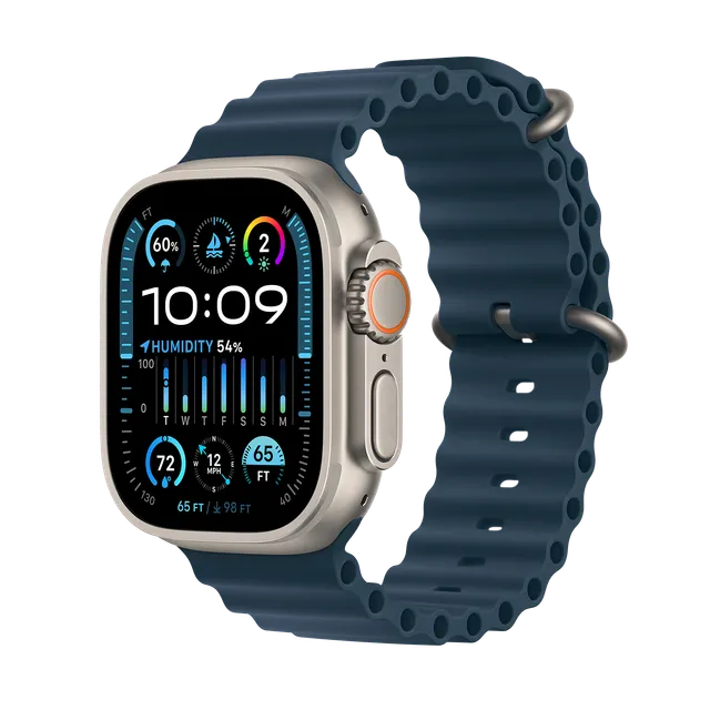 Apple Watch Ultra 2 GPS+Cellular with Blue Ocean Band - M/L (49mm Display, Titanium Case)
