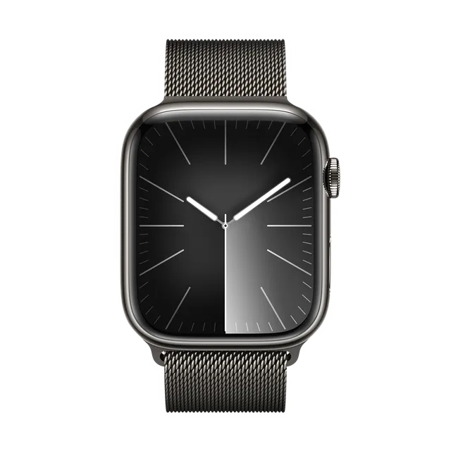 Apple Watch Series 9 GPS+Cellular with Graphite Milanese Loop - M/L (45mm Display, Graphite Stainless Steel Case)