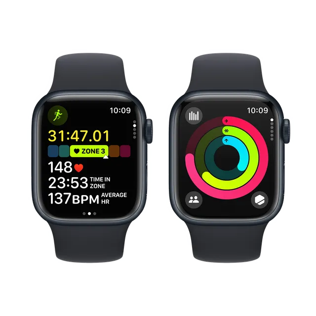Apple Watch Series 9 GPS with Midnight Sport Band - M/L (41mm Display, Midnight Aluminium Case)