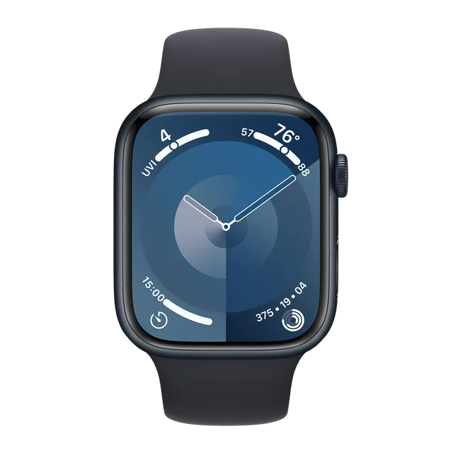 Apple Watch Series 9 GPS+Cellular with Midnight Sport Band - M/L (45mm Display, Midnight Aluminium Case)