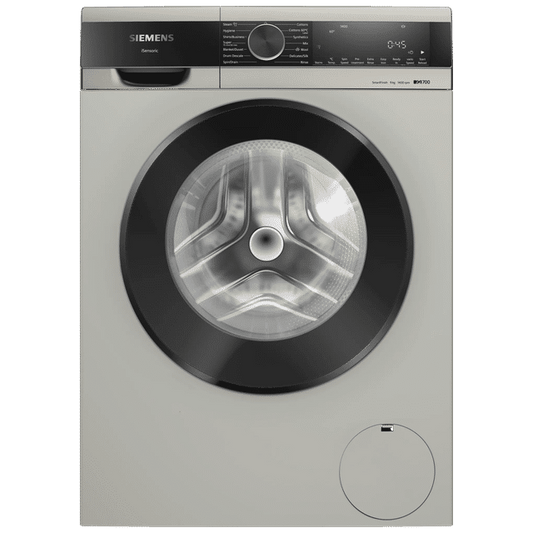 SIEMENS 9 kg Fully Automatic Front Load Washing Machine (iQ700, WG44A20XIN, Multiple Water Protection, Silver Inox)