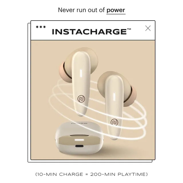 noise Buds VS401 TWS Earbuds with Environmental Noise Cancellation (IPX5 Water Resistant, Insta Charge, Calm Beige)