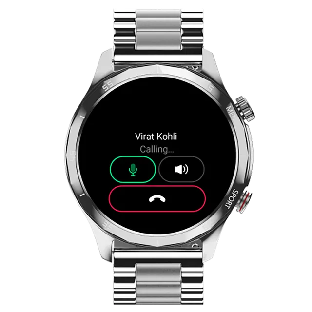 noise NoiseFit Mettalix Smartwatch with Bluetooth Calling (35.5mm HD Display, IP68 Water Resistant, Elite Silver Strap)