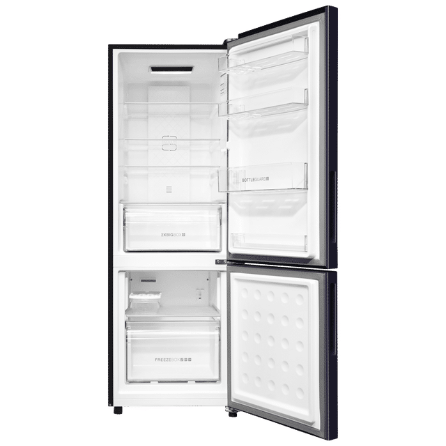 Haier 237 Litres 2 Star Frost Free Double Door Bottom Mount Convertible Refrigerator with Vegetable Case (HRB-2872BSI-P, Storm Inox)