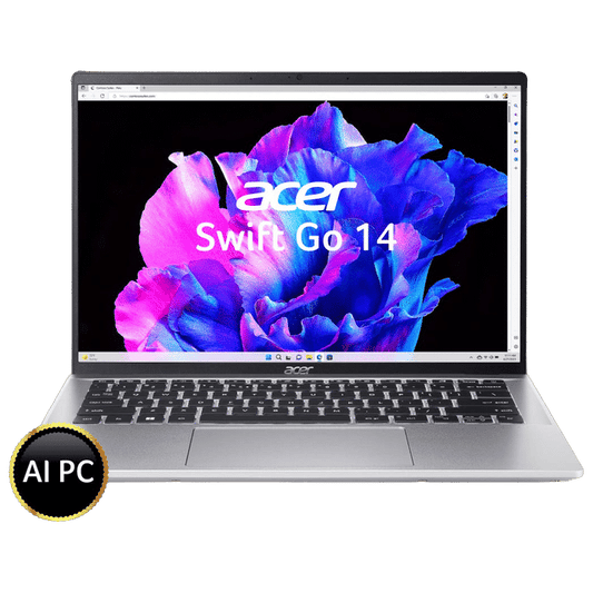 acer Swift Go 14 Intel Core Ultra 5 Touchscreen Thin and Light Laptop (16GB, 512GB SSD, Windows 11 Home, Shared Graphics, 14 inch WUXGA IPS Display, MS Office 2021, Pure Silver, 1.32 KG)