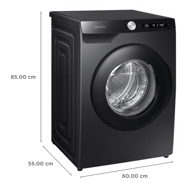 SAMSUNG 8 kg 5 Star Inverter Fully Automatic Front Load Washing Machine (WW80T504DAB1TL, AI Control Display, Black Caviar)